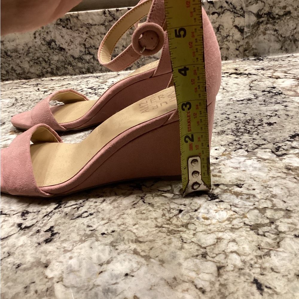 NATURALIZER Womens Pink Padded Adjustable Stretch London Wedge Sandals size 6 - Picture 4 of 9